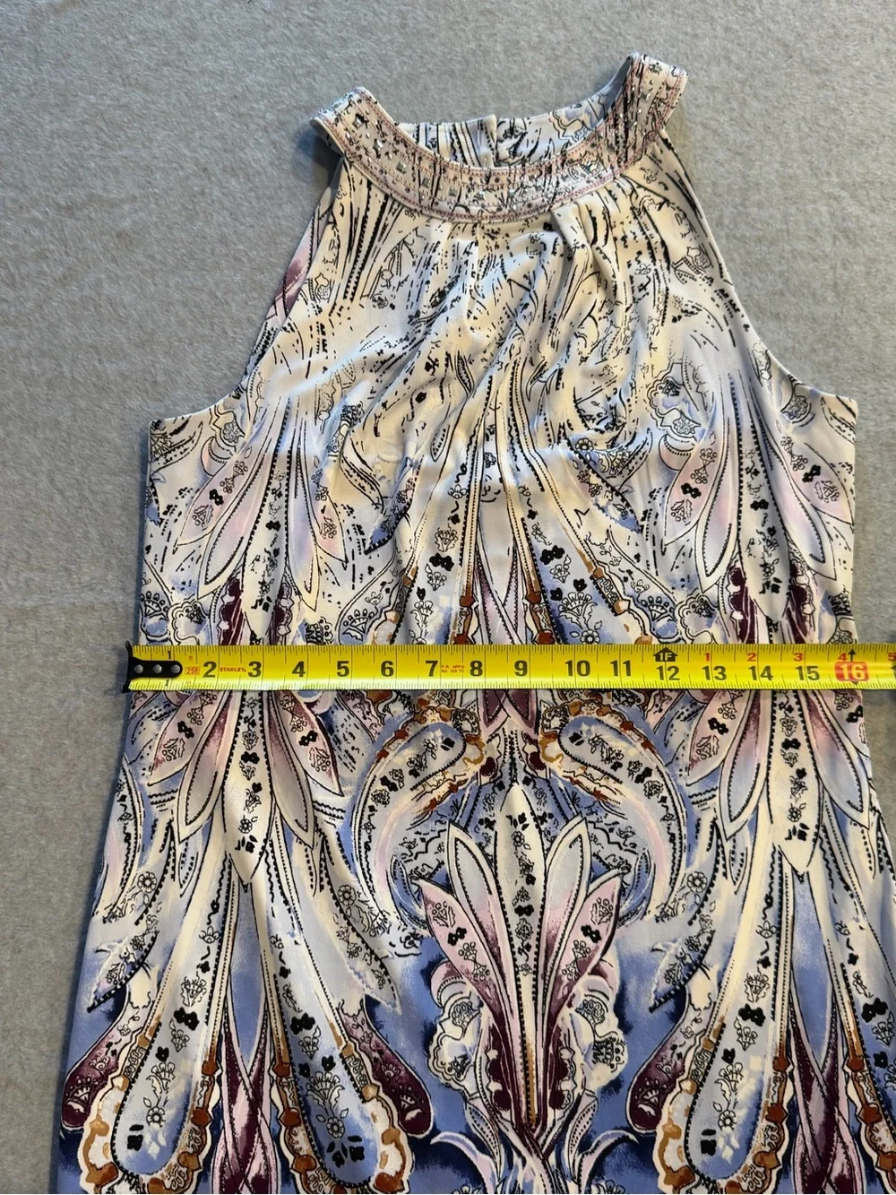 White House Black Market (Size SP) BOHO Sleeveless Dress Rhinestone Bling Sheath